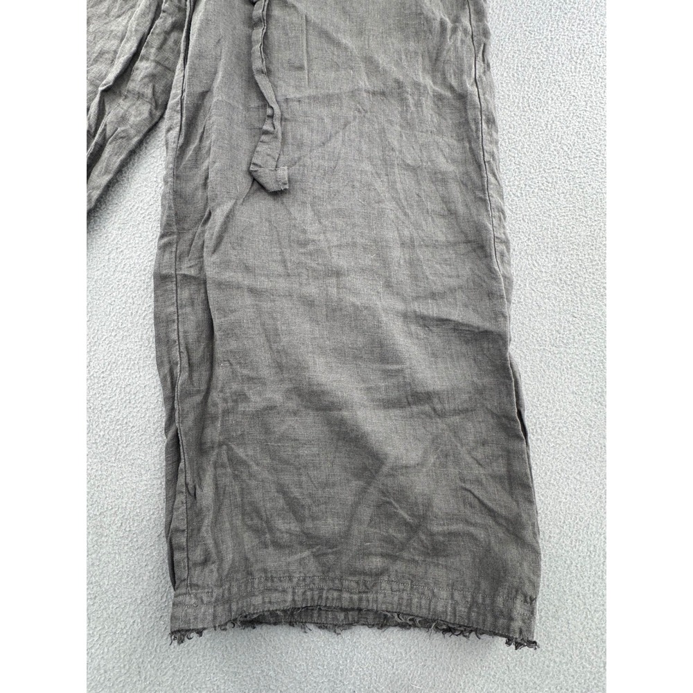Cloth & Stone Wide Leg Linen Pants XS Gray Paperbag Coastal Grandma Boho Earthy - Picture 4 of 14